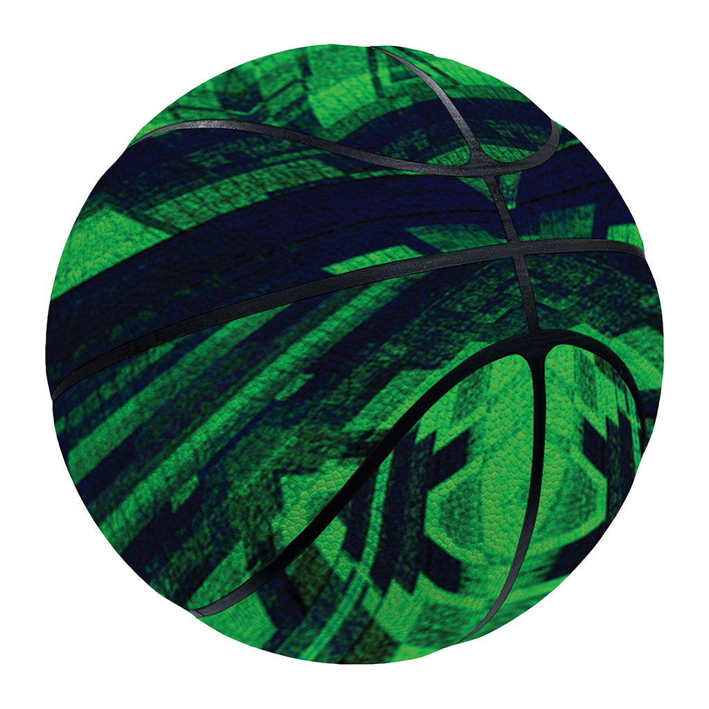 Dark Green Kaleidoscope Print Basketball