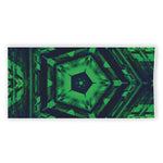 Dark Green Kaleidoscope Print Beach Towel