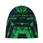 Dark Green Kaleidoscope Print Beanie