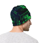 Dark Green Kaleidoscope Print Beanie