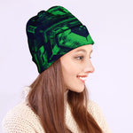 Dark Green Kaleidoscope Print Beanie