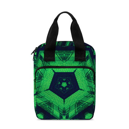 Dark Green Kaleidoscope Print Bible Tote Bag