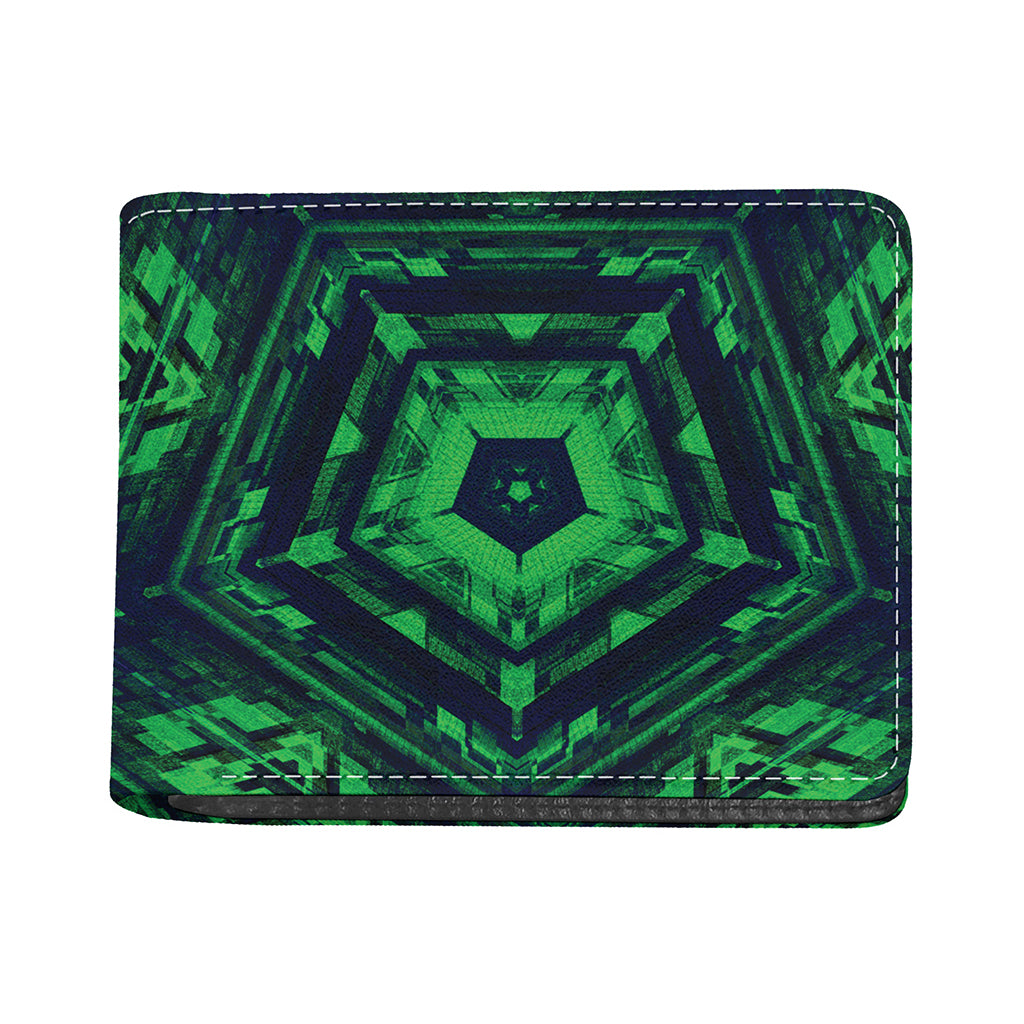 Dark Green Kaleidoscope Print Bifold Wallet