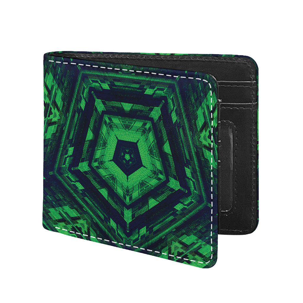 Dark Green Kaleidoscope Print Bifold Wallet