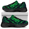 Dark Green Kaleidoscope Print Black Chunky Shoes