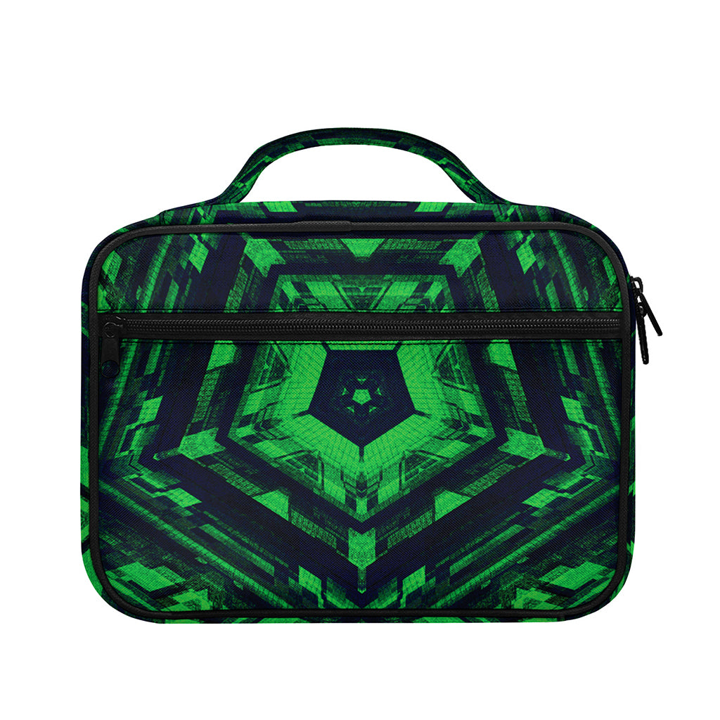 Dark Green Kaleidoscope Print Briefcase Bible Bag