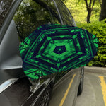 Dark Green Kaleidoscope Print Car Side Mirror Covers