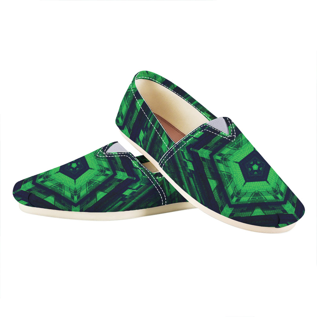 Dark Green Kaleidoscope Print Casual Shoes