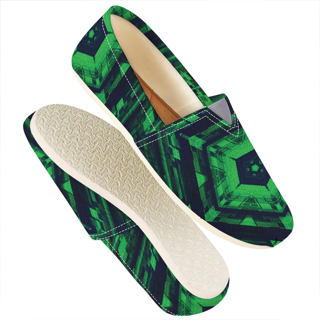 Dark Green Kaleidoscope Print Casual Shoes