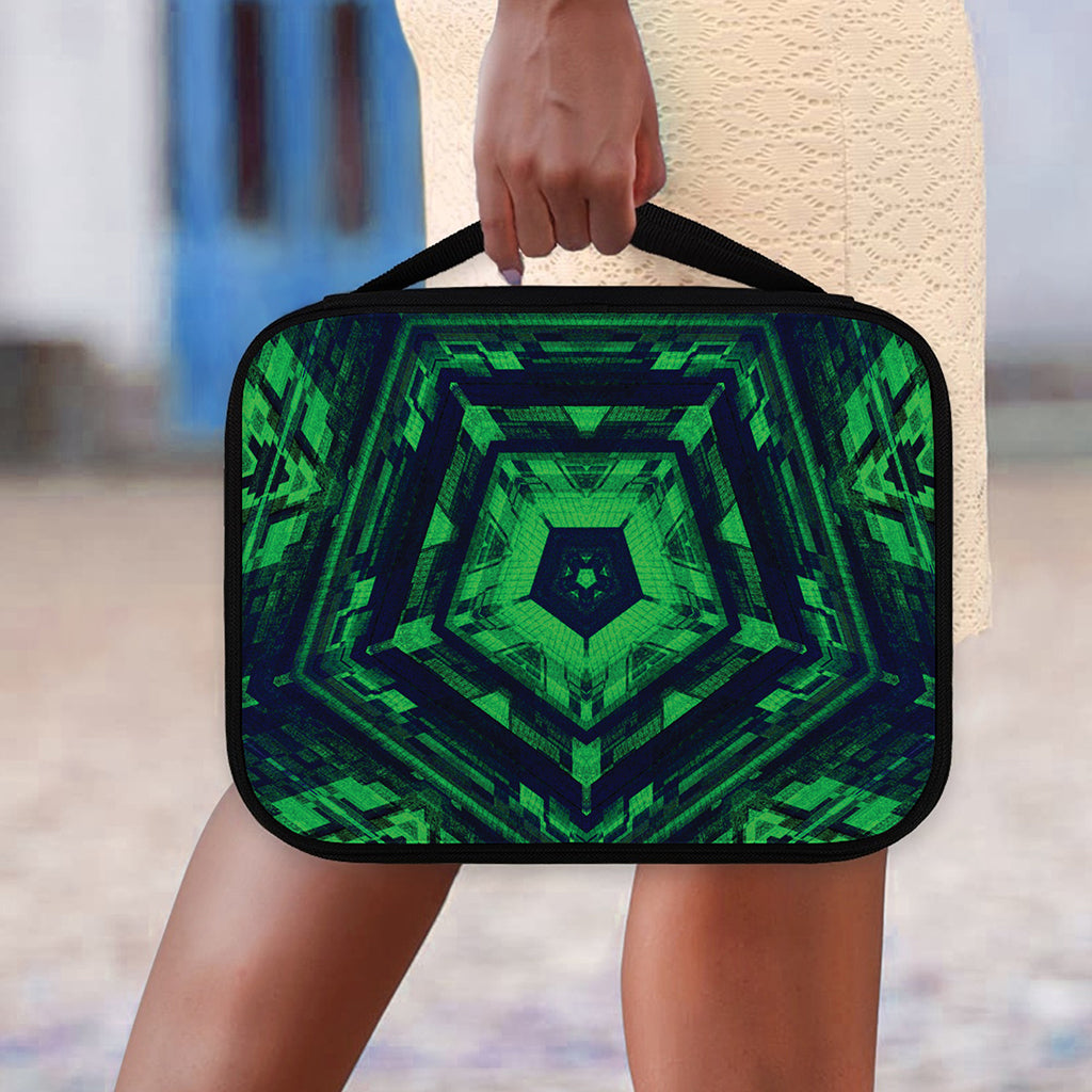 Dark Green Kaleidoscope Print Classic Bible Case