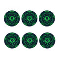 Dark Green Kaleidoscope Print Coaster Set