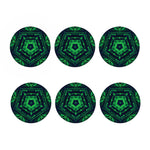 Dark Green Kaleidoscope Print Coaster Set