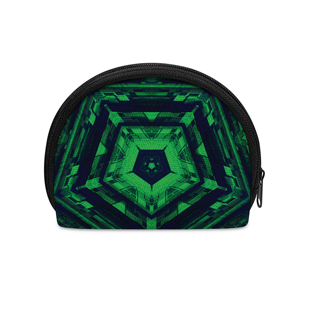 Dark Green Kaleidoscope Print Coin Purse