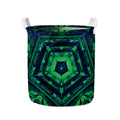 Dark Green Kaleidoscope Print Collapsible Laundry Basket