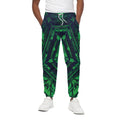Dark Green Kaleidoscope Print Cotton Sweatpants
