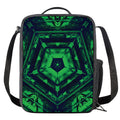 Dark Green Kaleidoscope Print Crossbody Lunch Bag