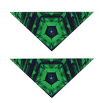Dark Green Kaleidoscope Print Dog Bandana