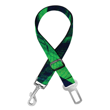 Dark Green Kaleidoscope Print Dog Seat Belt