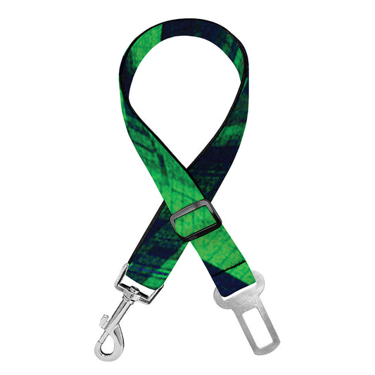 Dark Green Kaleidoscope Print Dog Seat Belt