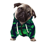 Dark Green Kaleidoscope Print Dog Zip Up Hoodie