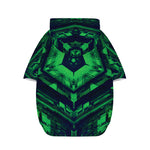Dark Green Kaleidoscope Print Dog Zip Up Hoodie