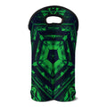 Dark Green Kaleidoscope Print Double Neoprene Wine Tote