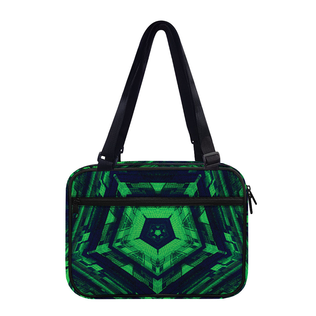 Dark Green Kaleidoscope Print Double Strap Bible Bag