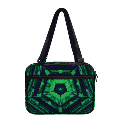 Dark Green Kaleidoscope Print Double Strap Bible Bag