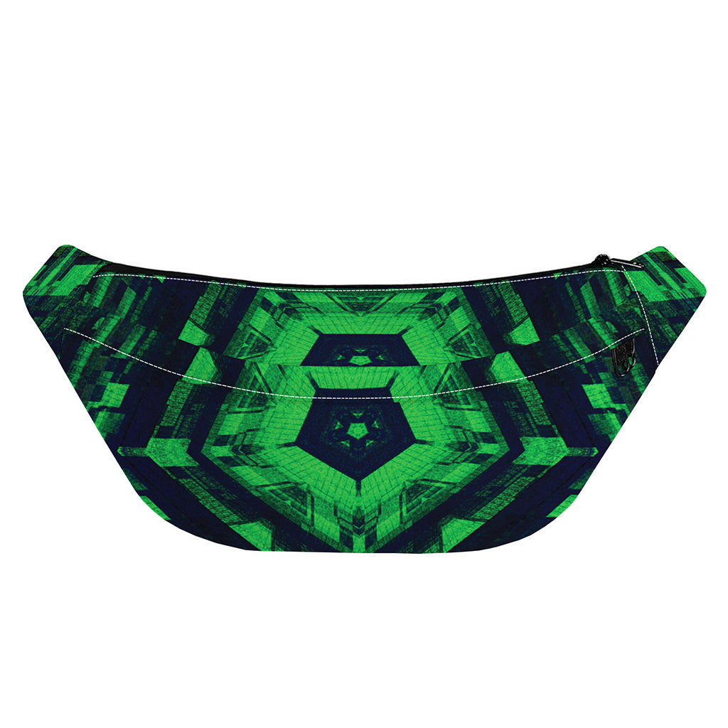 Dark Green Kaleidoscope Print Fanny Pack