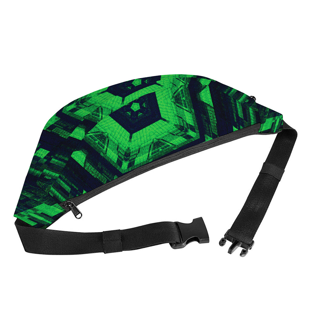 Dark Green Kaleidoscope Print Fanny Pack
