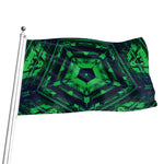 Dark Green Kaleidoscope Print Flag
