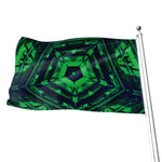 Dark Green Kaleidoscope Print Flag