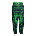 Dark Green Kaleidoscope Print Fleece Lined Knit Pants