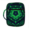 Dark Green Kaleidoscope Print Front Pocket Bible Bag