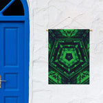 Dark Green Kaleidoscope Print Garden Flag