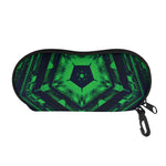 Dark Green Kaleidoscope Print Glasses Case