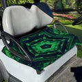 Dark Green Kaleidoscope Print Golf Cart Seat Cover