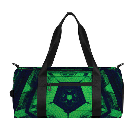 Dark Green Kaleidoscope Print Gym Bag