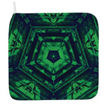 Dark Green Kaleidoscope Print Hand Towel