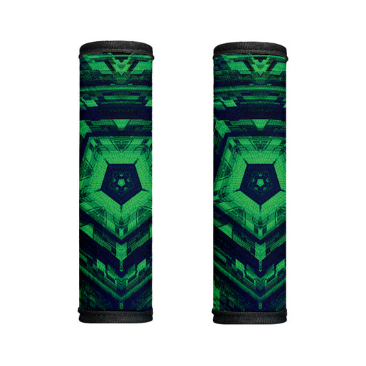 Dark Green Kaleidoscope Print Handle Covers