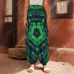 Dark Green Kaleidoscope Print Harem Pants