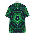 Dark Green Kaleidoscope Print Hawaiian Shirt