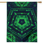 Dark Green Kaleidoscope Print House Flag
