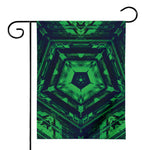 Dark Green Kaleidoscope Print House Flag