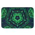 Dark Green Kaleidoscope Print Indoor Door Mat
