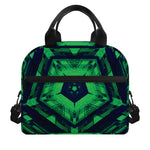 Dark Green Kaleidoscope Print Insulated Lunch Bag