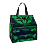 Dark Green Kaleidoscope Print Insulated Lunch Tote
