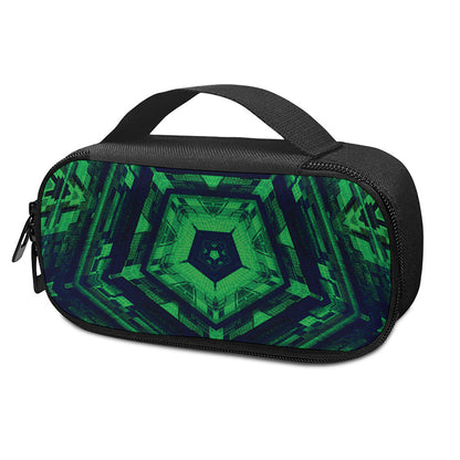Dark Green Kaleidoscope Print Insulin Cooler Travel Case