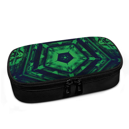 Dark Green Kaleidoscope Print Insulin Cooler Travel Case