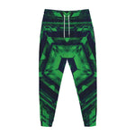 Dark Green Kaleidoscope Print Jogger Pants